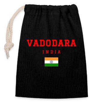 Vadodara Indien - Verschließbarer Geschenkbeutel aus Baumwolle (14x20cm) - Schwarz - Vorne