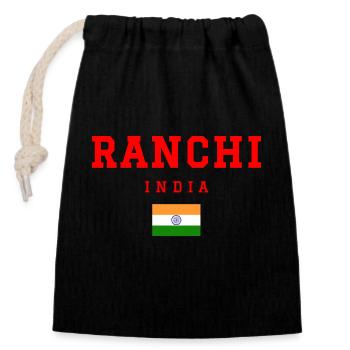 Ranchi Indien - Verschließbarer Geschenkbeutel aus Baumwolle (14x20cm) - Schwarz - Vorne