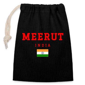 Meerut Indien - Verschließbarer Geschenkbeutel aus Baumwolle (14x20cm) - Schwarz - Vorne