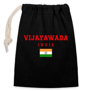 Vijayawada Indien - Verschließbarer Geschenkbeutel aus Baumwolle (14x20cm) - Schwarz - Vorne