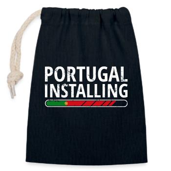 Portugal Flagge Used Look Portugiesische Fahne - Verschließbarer Geschenkbeutel aus Baumwolle (14x20cm) - Navy - Vorne