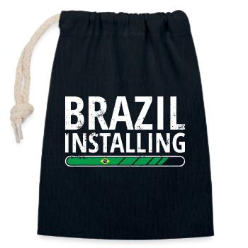 Brasilien Flagge Brasilianische Fahne Südamerika - Verschließbarer Geschenkbeutel aus Baumwolle (14x20cm) - Navy - Vorne