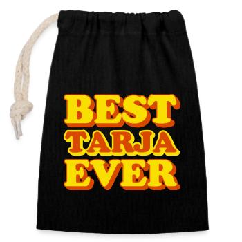 Tarja First Name Funny Gift - Closable cotton gift bag (14x20cm) - black - Front
