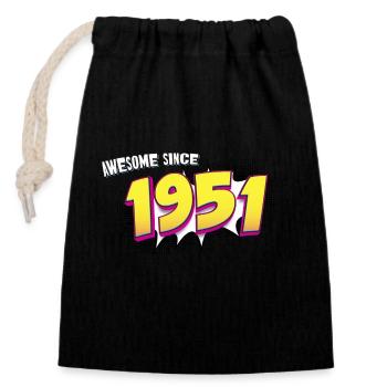 72e anniversaire rétro dans le style Pop Art Comic Book - Sac cadeau en coton avec cordon (14 x 20 cm) - noir - Devant