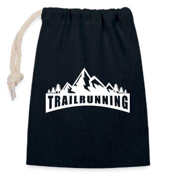 Trail Run Ultra Running Trekking en montagne Course à pied - Sac cadeau en coton avec cordon (14 x 20 cm) - bleu marine - Devant