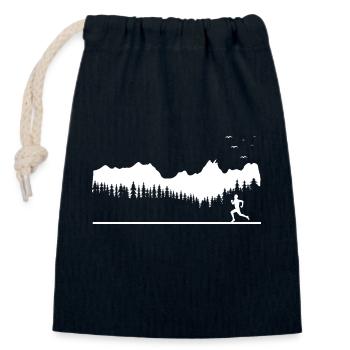 Trail Run Ultra Running Trekking en montagne Course à pied - Sac cadeau en coton avec cordon (14 x 20 cm) - bleu marine - Devant