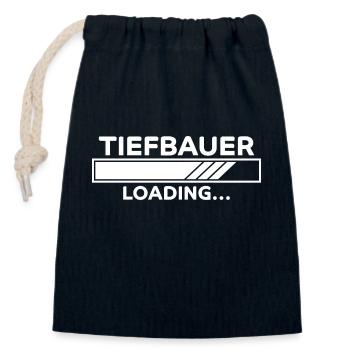 Tiefbauer Spruch Beruf Lustiges Tiefbauer Geschenk - Verschließbarer Geschenkbeutel aus Baumwolle (14x20cm) - Navy - Vorne