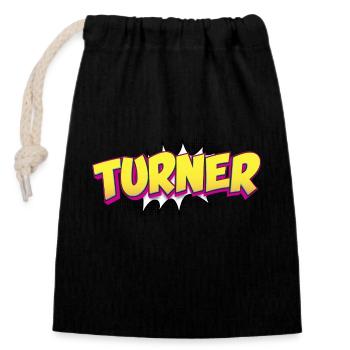 Turner Custom Name Comic Book Style Pop Art, - Closable cotton gift bag (14x20cm) - black - Front