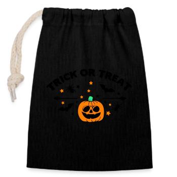 trick or treat 02 - Verschließbarer Geschenkbeutel aus Baumwolle (14x20cm) - Schwarz - Vorne