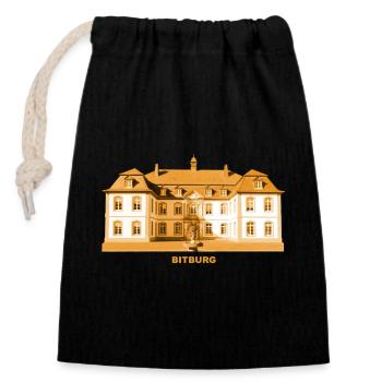 Bitburg Schloss Eifel Rheinland-Pfalz - Verschließbarer Geschenkbeutel aus Baumwolle (14x20cm) - Schwarz - Vorne