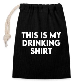 Das ist mein Trinkhemd und mein Fahrhemd Lustig - Verschließbarer Geschenkbeutel aus Baumwolle (14x20cm) - Schwarz - Vorne