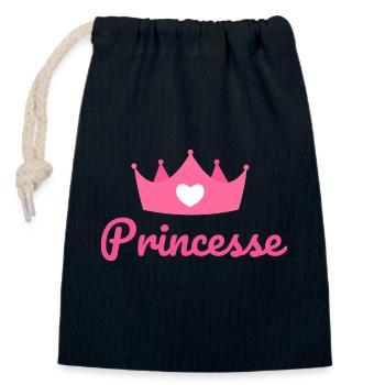 Princesse - Sac cadeau en coton avec cordon (14 x 20 cm) - bleu marine - Devant