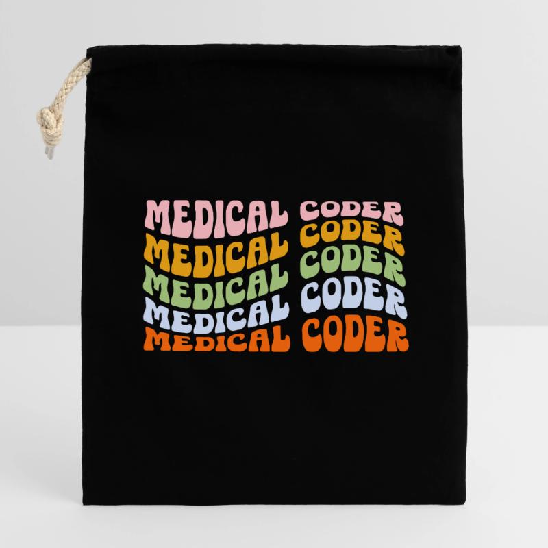 Spécialiste du codage de codeur médical Sac cadeau en coton avec cordon (14 x 20 cm)