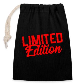 Limited Edition - Closable cotton gift bag (14x20cm) - black - Front