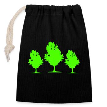 Tree 02 - Closable cotton gift bag (14x20cm) - black - Front