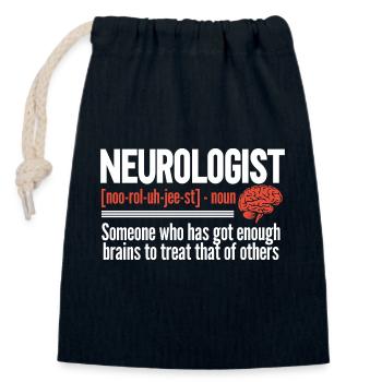 Neurology Nurse Brain Neurologist - Closable cotton gift bag (14x20cm) - navy - Front