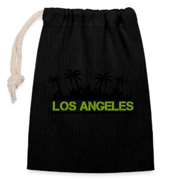 los angeles - Verschließbarer Geschenkbeutel aus Baumwolle (14x20cm) - Schwarz - Vorne