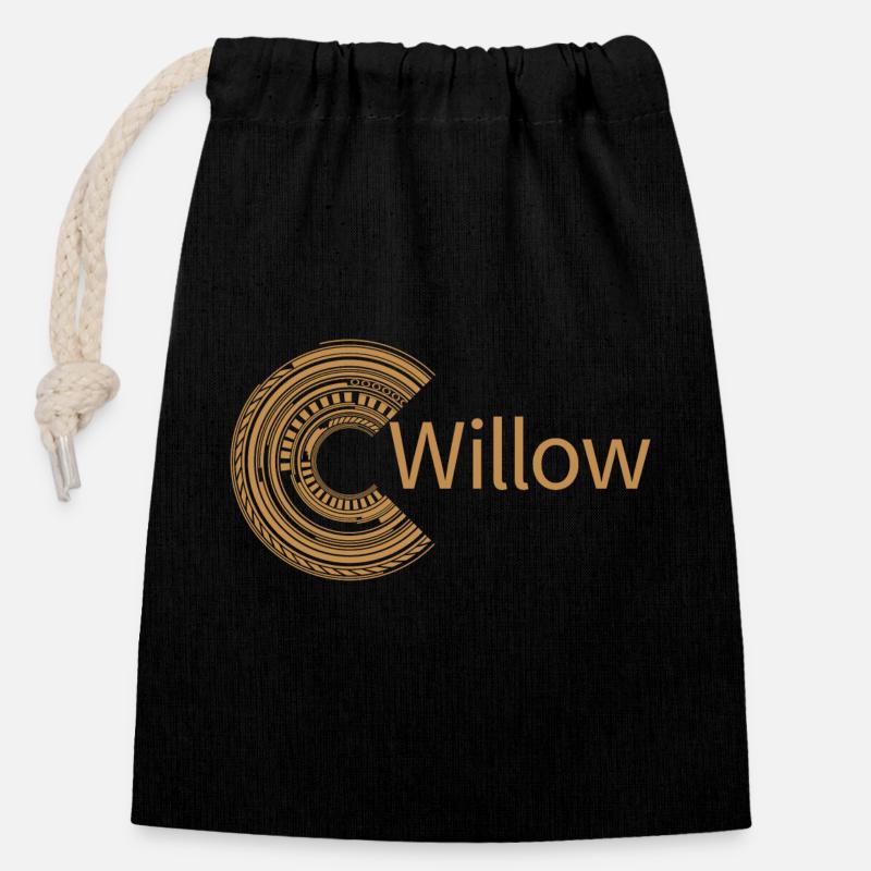 Für Willow - Verschließbarer Geschenkbeutel aus Baumwolle (14x20cm) - Schwarz