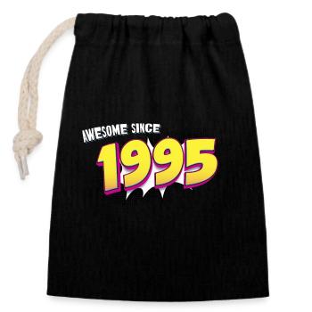Rétro 28e anniversaire dans le Style de bande dessinée Pop Art - Sac cadeau en coton avec cordon (14 x 20 cm) - noir - Devant