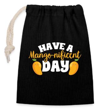 Mango Fruit Mango - Closable cotton gift bag (14x20cm) - black - Front