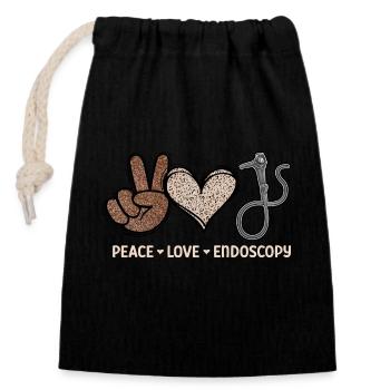 Gastro-entérologie Endoscopie Coloscopie - Sac cadeau en coton avec cordon (14 x 20 cm) - noir - Devant
