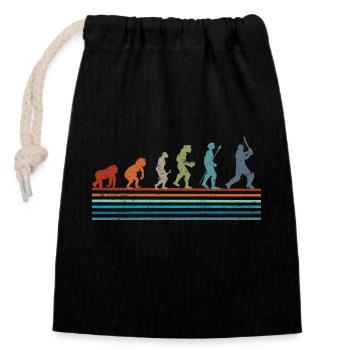 Retro-Vintage-Cricket-Evolution - Verschließbarer Geschenkbeutel aus Baumwolle (14x20cm) - Schwarz - Vorne
