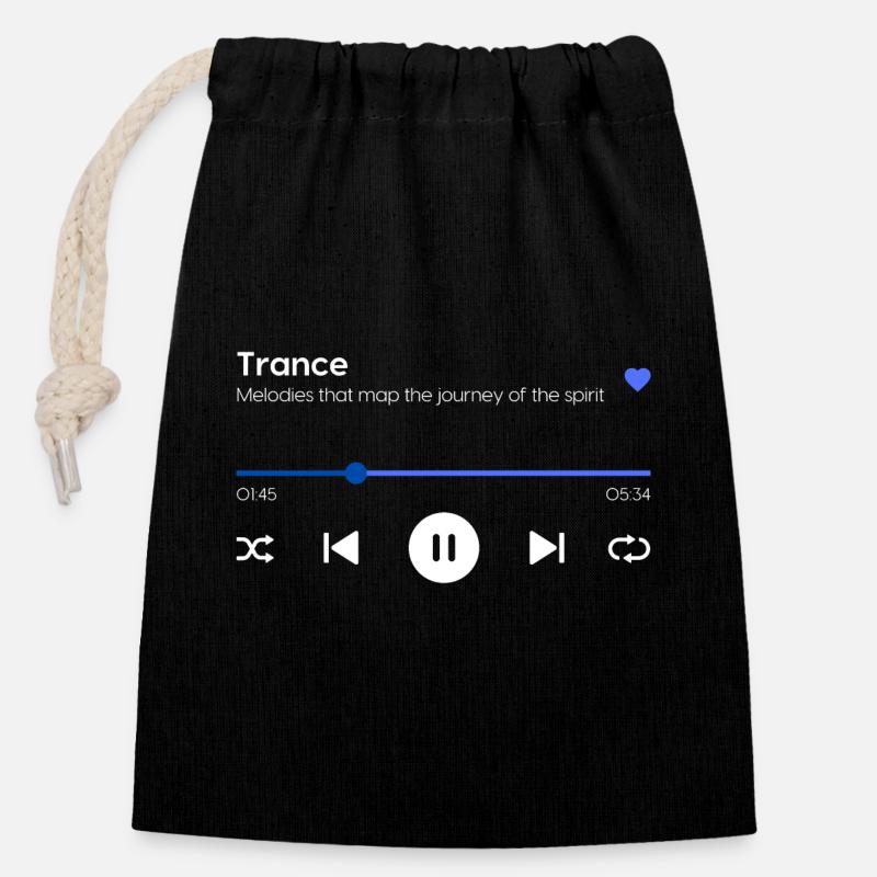 Trance - Verschließbarer Geschenkbeutel aus Baumwolle (14x20cm) - Schwarz