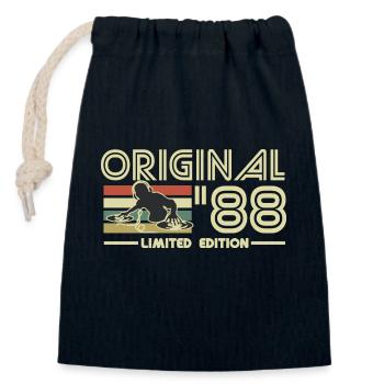 1988 - Closable cotton gift bag (14x20cm) - navy - Front