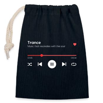 Trance - Closable cotton gift bag (14x20cm) - navy - Front