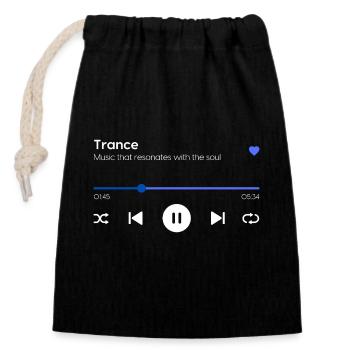 Trance - Closable cotton gift bag (14x20cm) - black - Front