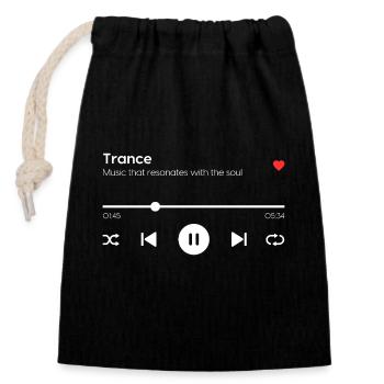 Trance - Closable cotton gift bag (14x20cm) - black - Front