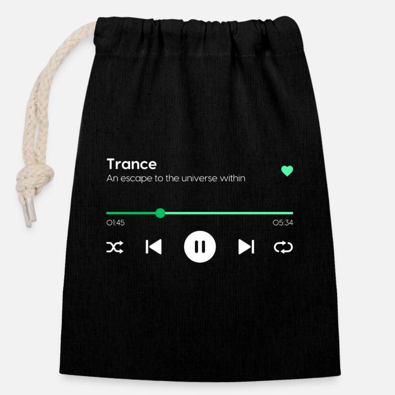 Trance - Verschließbarer Geschenkbeutel aus Baumwolle (14x20cm) - Schwarz