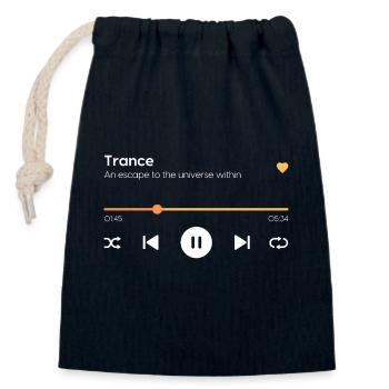 Trance - Closable cotton gift bag (14x20cm) - navy - Front