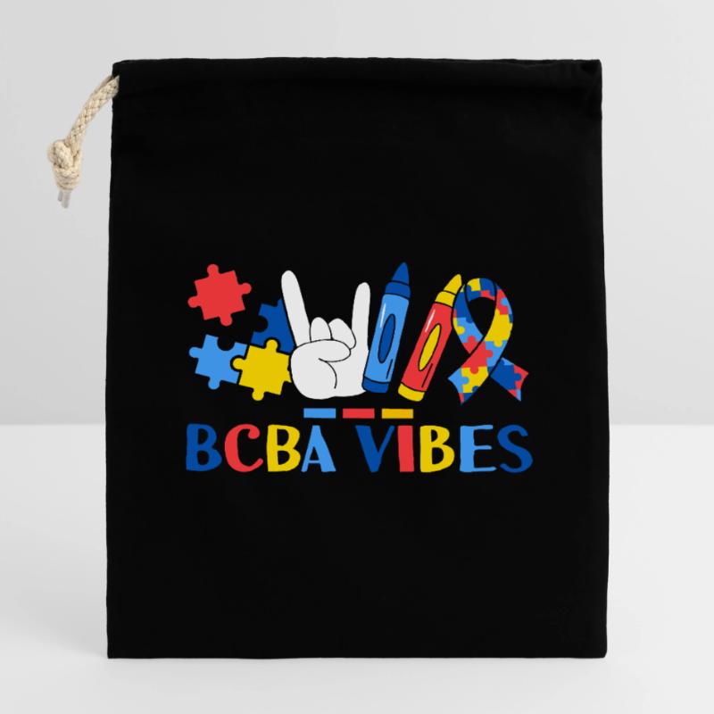 BCBA Vibes Applied Behavior Analysis Therapy Closable cotton gift bag (14x20cm)