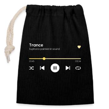 Trance - Closable cotton gift bag (14x20cm) - black - Front