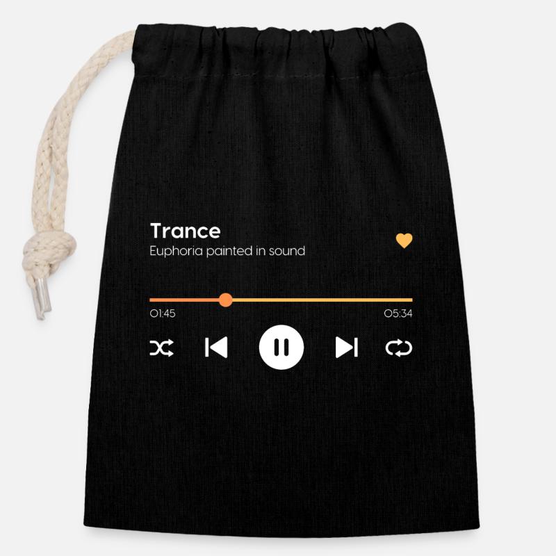 Transe - Sac cadeau en coton avec cordon (14 x 20 cm) - noir