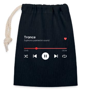 Trance - Closable cotton gift bag (14x20cm) - navy - Front