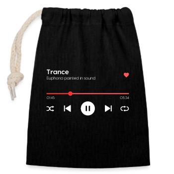 Trance - Closable cotton gift bag (14x20cm) - black - Front