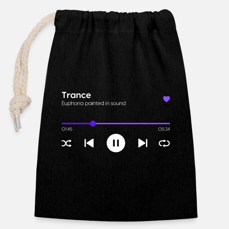 Trance - Verschließbarer Geschenkbeutel aus Baumwolle (14x20cm) - Schwarz