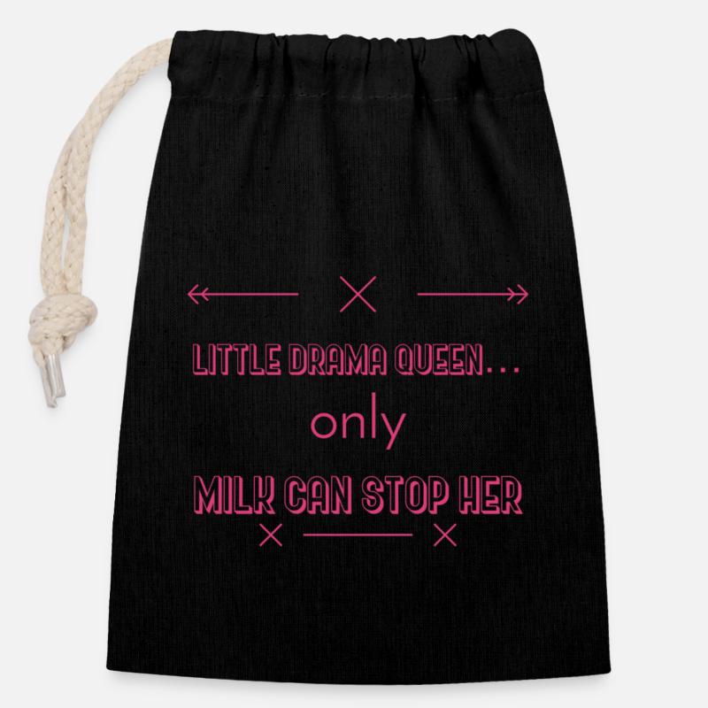 Baby - Closable cotton gift bag (14x20cm) - black