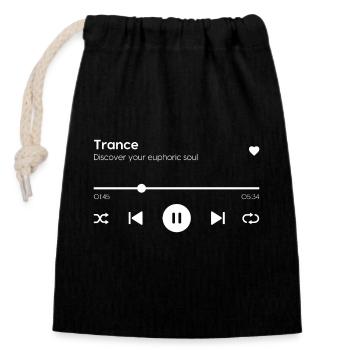 Trance - Closable cotton gift bag (14x20cm) - black - Front
