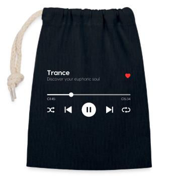 Trance - Closable cotton gift bag (14x20cm) - navy - Front