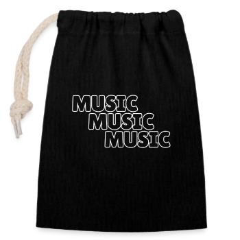 Music graphic - Closable cotton gift bag (14x20cm) - black - Front