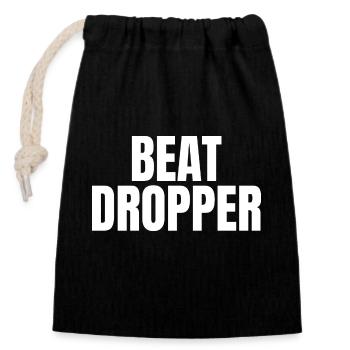 Beat dropper music - Closable cotton gift bag (14x20cm) - black - Front