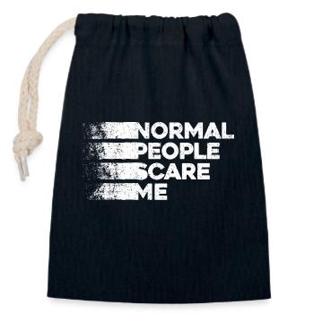 Normale Menschen machen mir Angst - Psych Design - Verschließbarer Geschenkbeutel aus Baumwolle (14x20cm) - Navy - Vorne