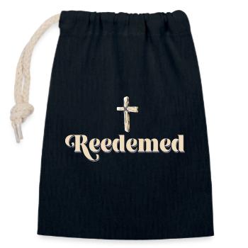 Religieux chrétien racheté Jésus Sainte-Croix - Sac cadeau en coton avec cordon (14 x 20 cm) - bleu marine - Devant