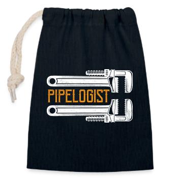 Pipelogist Pipefitter Wrench Plumber - Closable cotton gift bag (14x20cm) - navy - Front