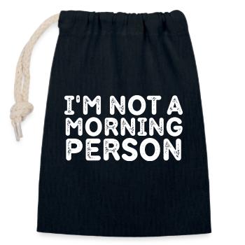 Ich bin kein Morgenmensch - Verschließbarer Geschenkbeutel aus Baumwolle (14x20cm) - Navy - Vorne
