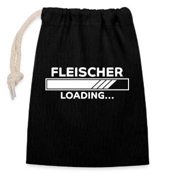 Fleischer Spruch Metzger Lustig Fleischer Geschenk - Verschließbarer Geschenkbeutel aus Baumwolle (14x20cm) - Schwarz - Vorne