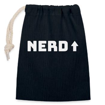 Nerd - Sac cadeau en coton avec cordon (14 x 20 cm) - bleu marine - Devant